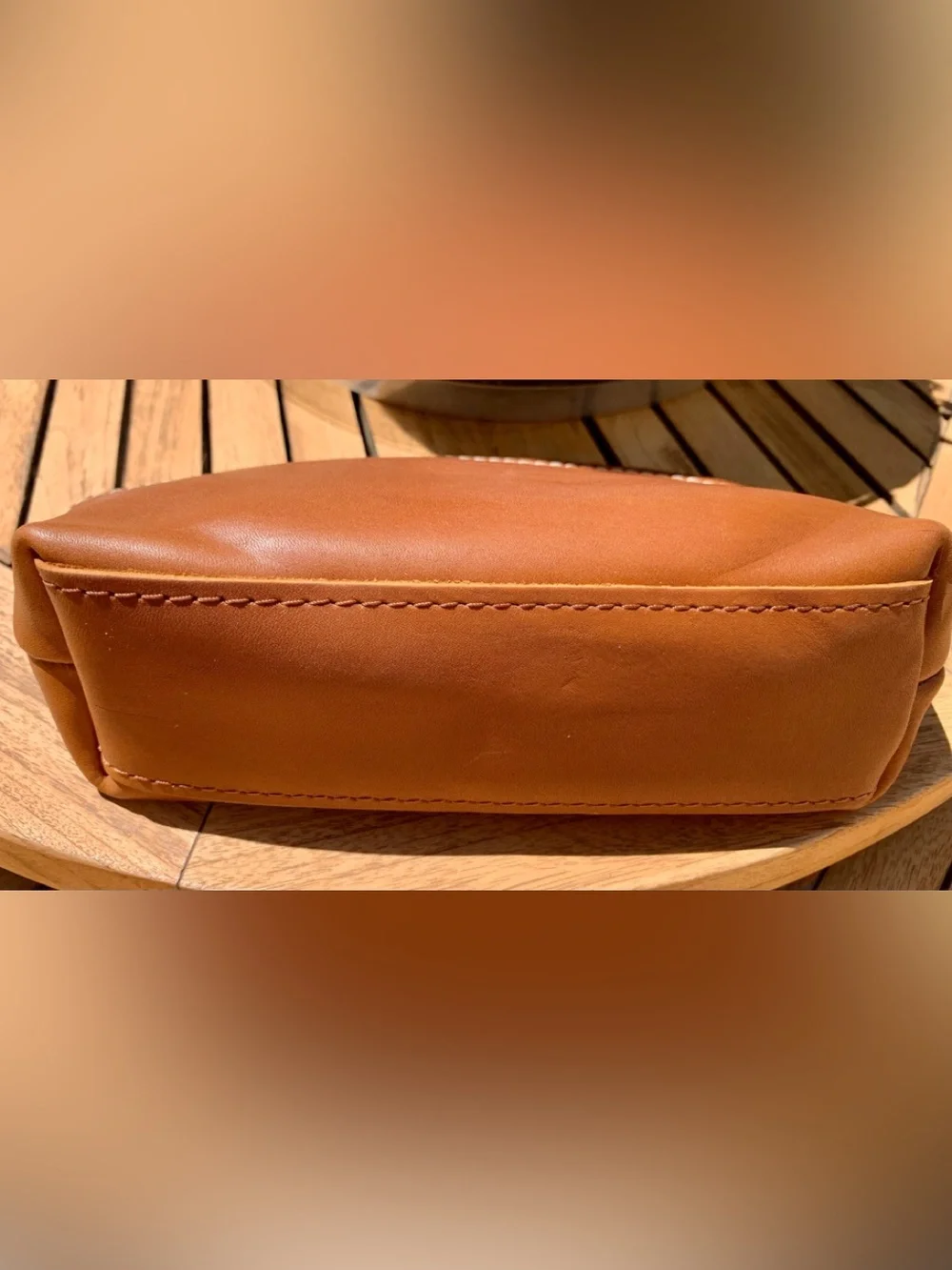 Portland Leather Goods Leather Cosmetic Pouch with Zipper Charm